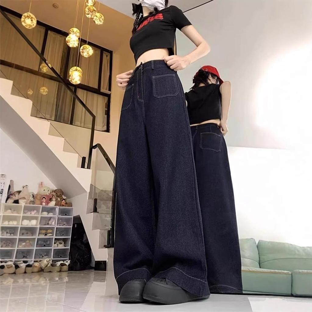 Spring/Summer 2025 Plus Size Women's Retro High Waist Loose Wide Leg Jeans
