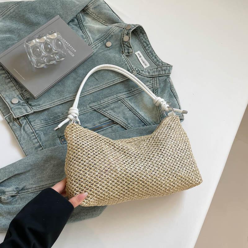 Handwoven bag women's 2025 new trendy fashion retro tote bag straw bag versatile large-capacity shoulder bag