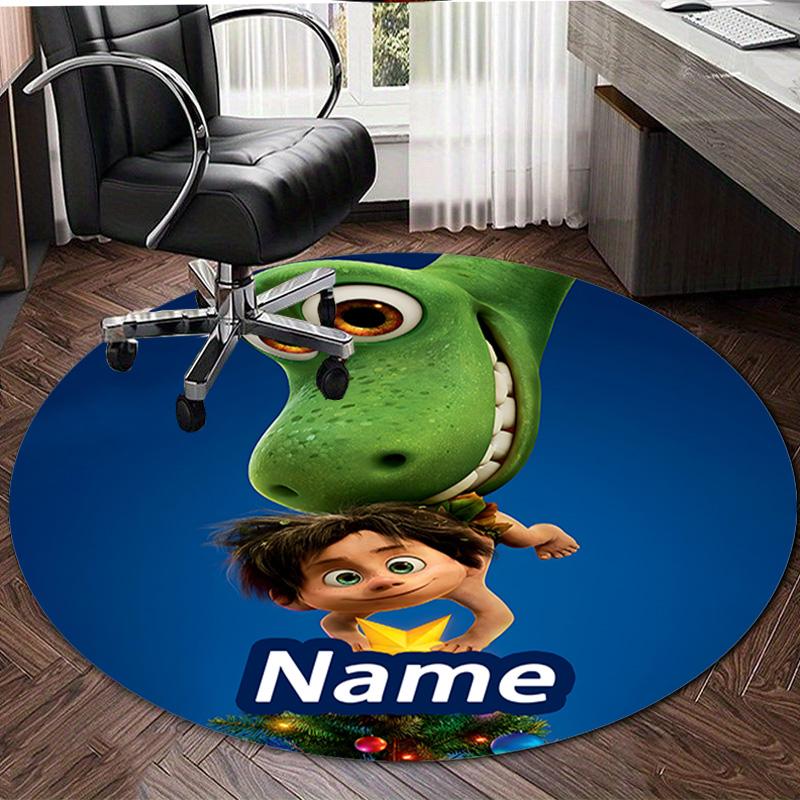 Personalized Good Dinosaur Round Chair Office Rug - Perfect for Mat, Office Chair & More - Ideal Gift for Birthdays and Holidays