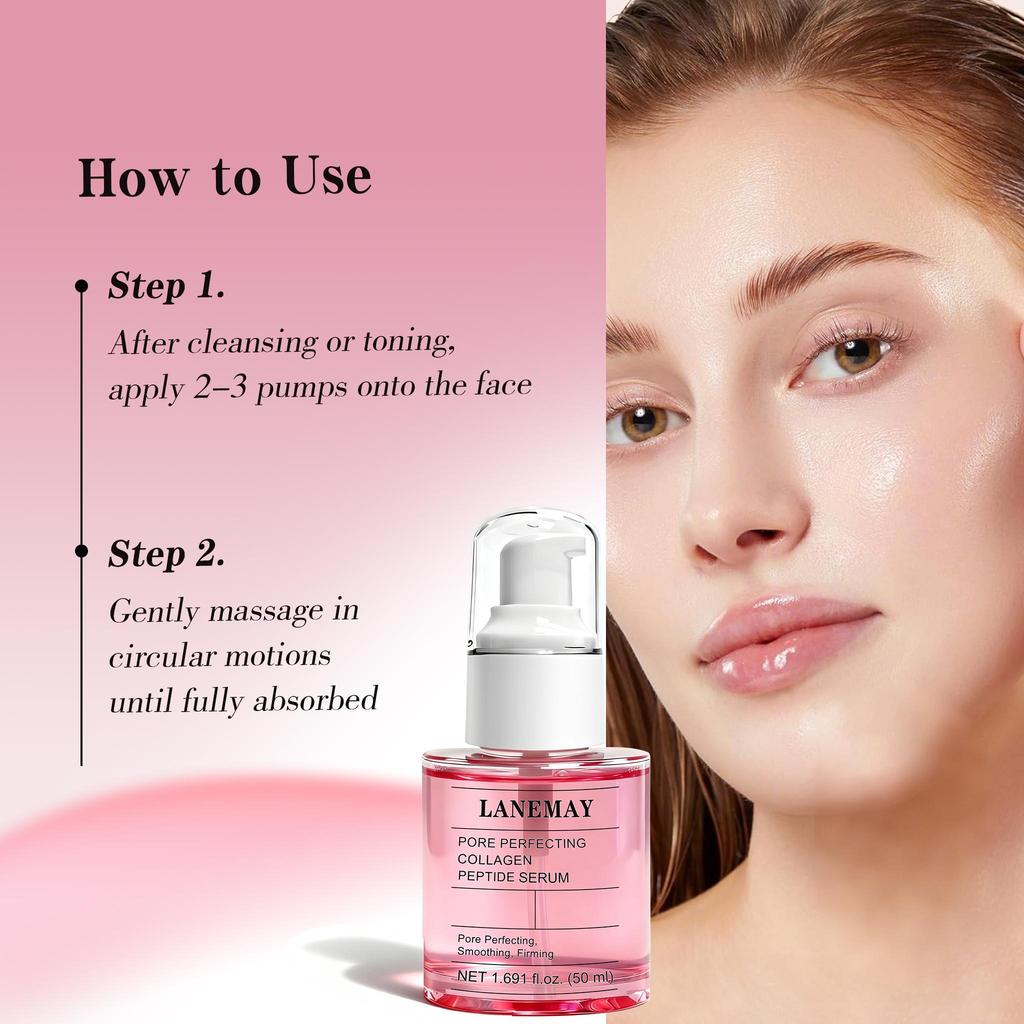 Pore Perfecting Collagen Peptide Serum-Elasticity And Smooth Complexion-Improves The Signs Of Aging-Suitable For All Skin Types,50ml