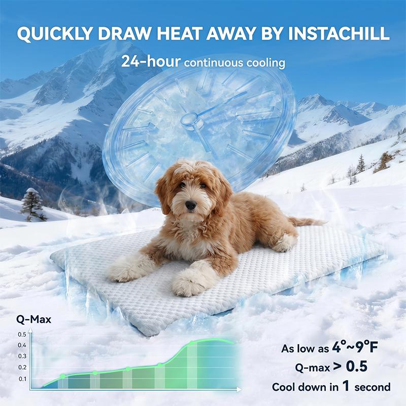 Breathable Ice Silk Cooling Pet Mat New Summer Thick Dog Bed Pad Non-Slip Washable Pet Cooling Sheet for Medium Large Dogs Cats