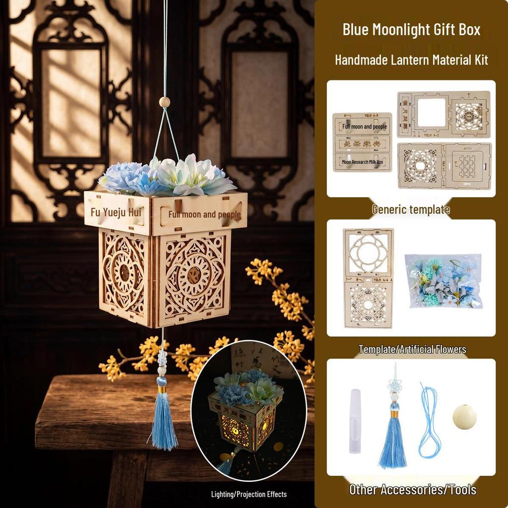 Handmade Mid-Autumn Lantern DIY Kit: Ancient Style Luminous Night Light for Team Gifts