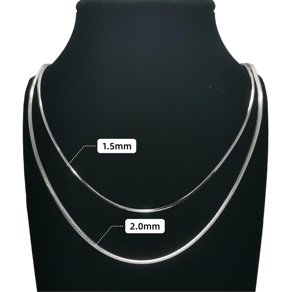 S925 Sterling Silver Octagonal Snake Bone Necklace - Light Luxury High-End Sweater Chain for Women