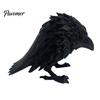 Small Bird Statues for Shelf 3D Printed Crow Ornament, Realistic Gothic Black Raven Unique Holiday Gifts Friends Figurine, Halloween Theme Bookshelf