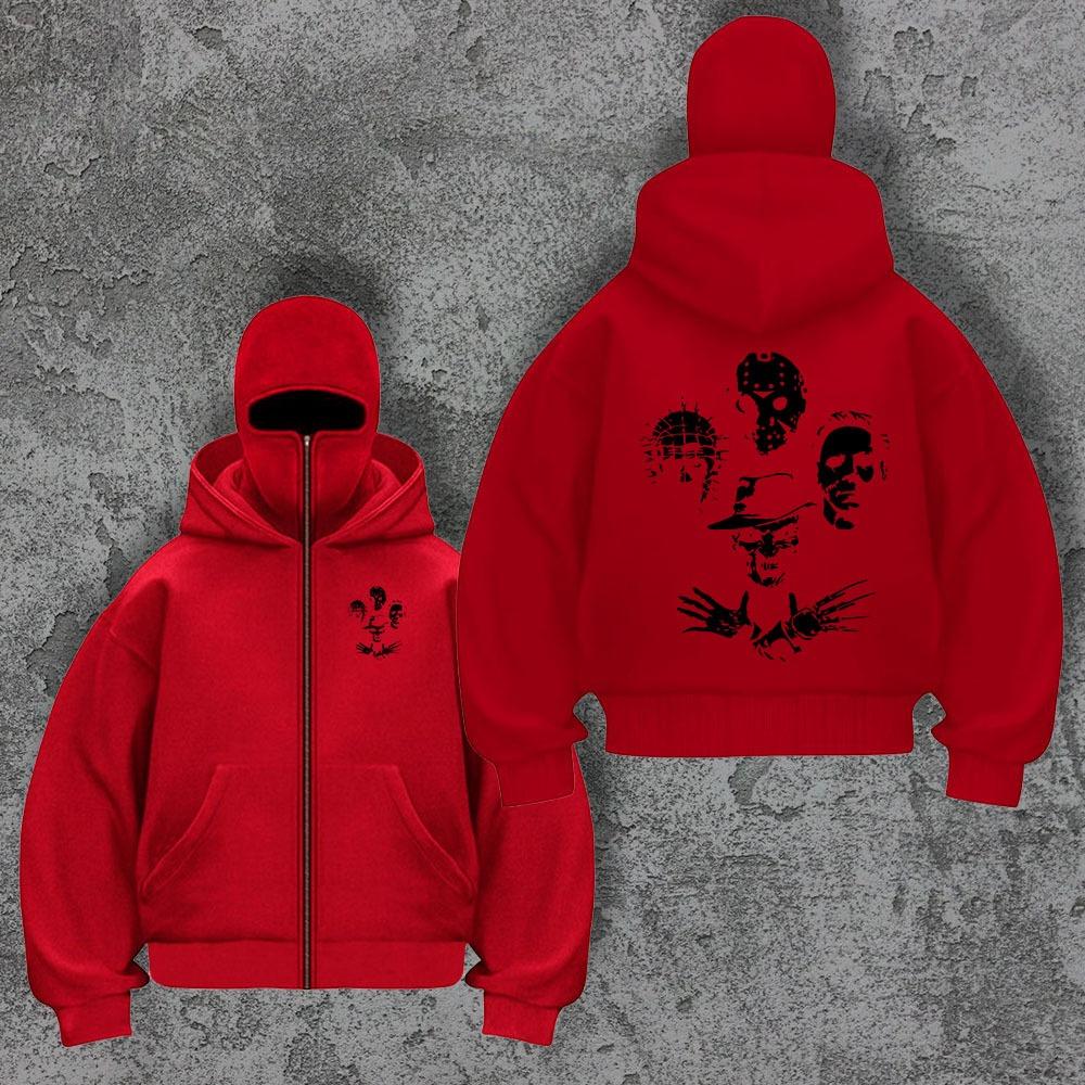 Trendy Brand Velvet Double Hat Unique Design Hooded Sweatshirt for Autumn and Winter, New Unisex Loose Y2K Sweatshirt