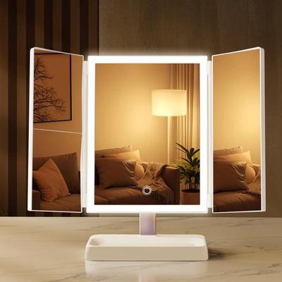 LED Folding Makeup Mirror with Lights for Home and Dormitory