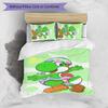 Yoshi dinosaur Printed 3PCS Bedding Set Soft Breathable Duvet Cover Pillowcases Set Washable Bedroom Decor Home Gift
