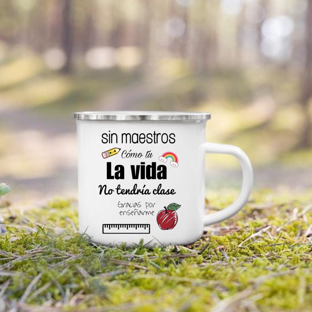Without Teachers Like You Thank You for Teaching Me Printed Mug Coffee Cups Drinks Enamel Mugs Teacher's Day Gifts for Teachers