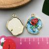 Monet Garden Oil Painting Pearl Pendant Keychain & Jewelry Set