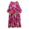 Übergröße Baumwolle Kapuze Vintage floral neu in Kleider für Frauen lässig locker lang Frühling Sommerkleid