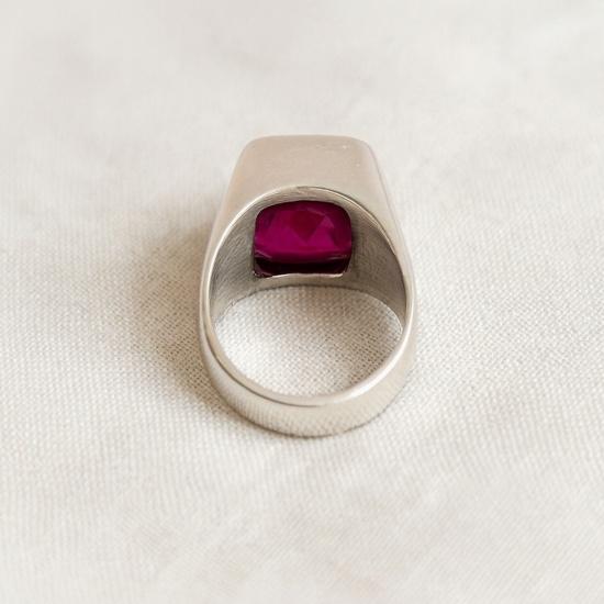 Pink Tourmaline Signet Ring: 925 Sterling Silver Cushion Cut Handcrafted Gemstone Jewelry