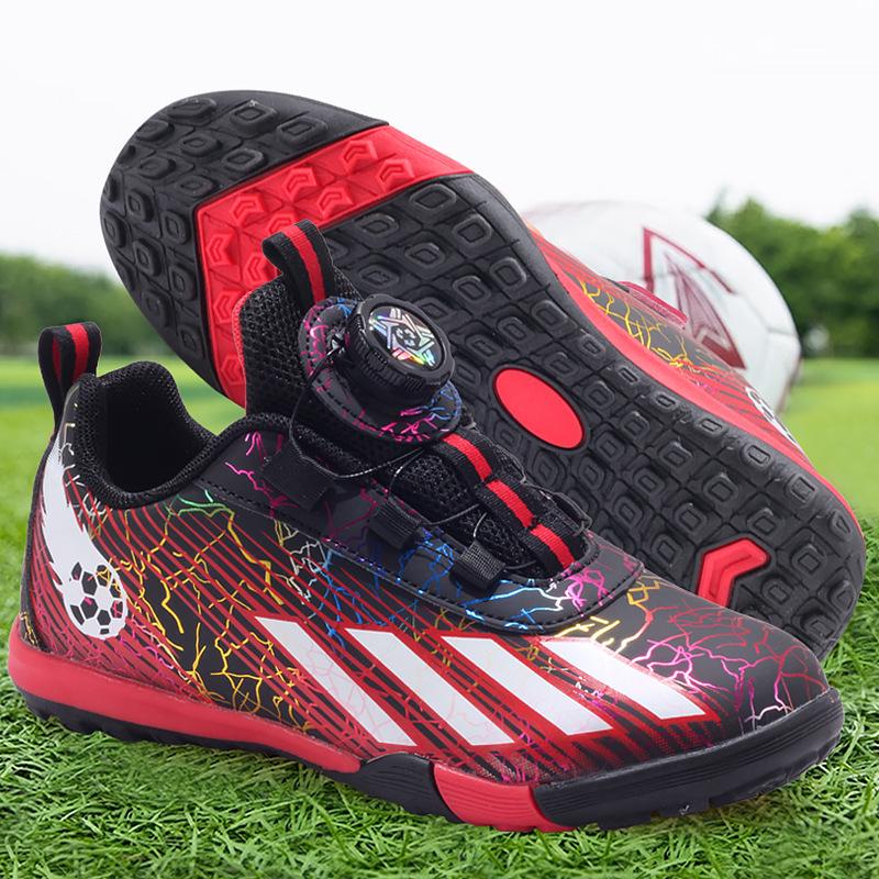 Rotary Buckle Children's Football Shoes for Preschool To Primary Competition Training