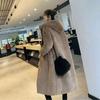Autumn and Winter Thickened Imitation Rabbit Fur Long Hooded Loose Knee Jacket Women's Plush Coat Imitation Fur