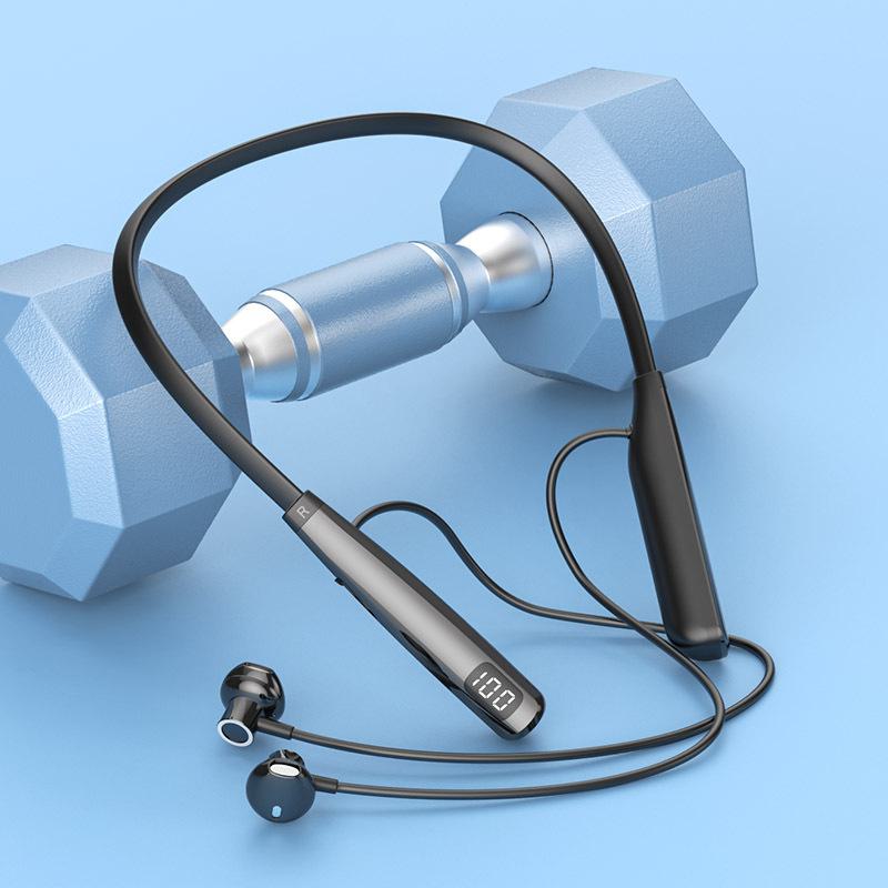 

Гарнітура Bluetooth із надтривалим режимом очікування зі зменшенням шуму, ідеальна для занять спортом, стиль, що висить на шиї Semi-in-ear чорний