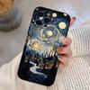 Van Gogh Starry Sky Phone Case For iPhone 17,16,15,14,13,12,11 Plus,Pro Max,XS,Soft Silicone Black Cover