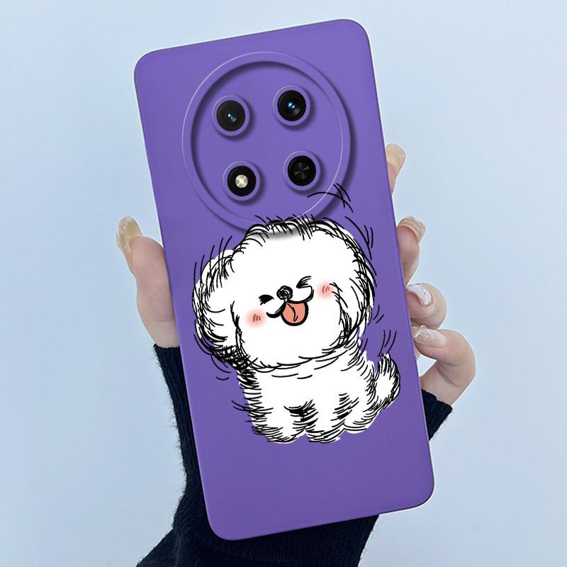 For Honor Magic 7 Lite Case Cute Cartoon Liquid Silicone Camera Lens Protector Phone Cases For Honor Magic7 Lite 5G Back Cover