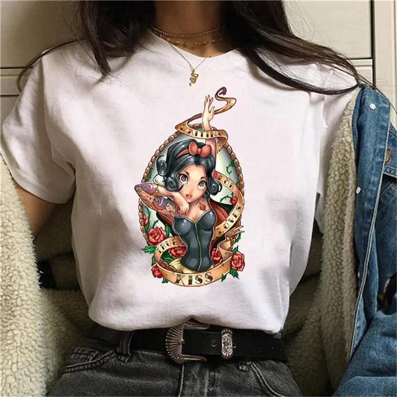 T-shirt Unisex New Punk Princess Jasmine Printed Fashion T Shirts 90s Kawaii Graphic Tops Harajuku O Neck Tee