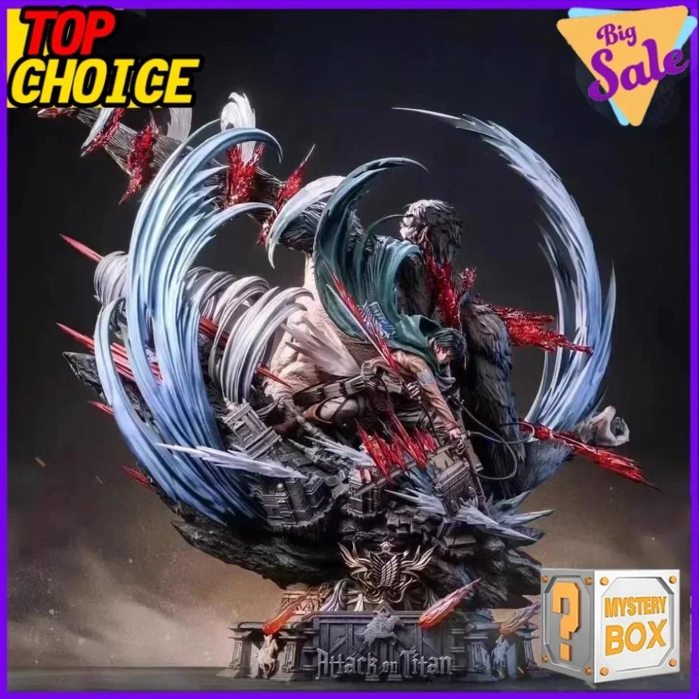 Attack On Titan Anime Mystery Box Shingeki No Kyojin Collectible Figurines Set Eren Ackerman Mikasa Levi Desktop Decor Action