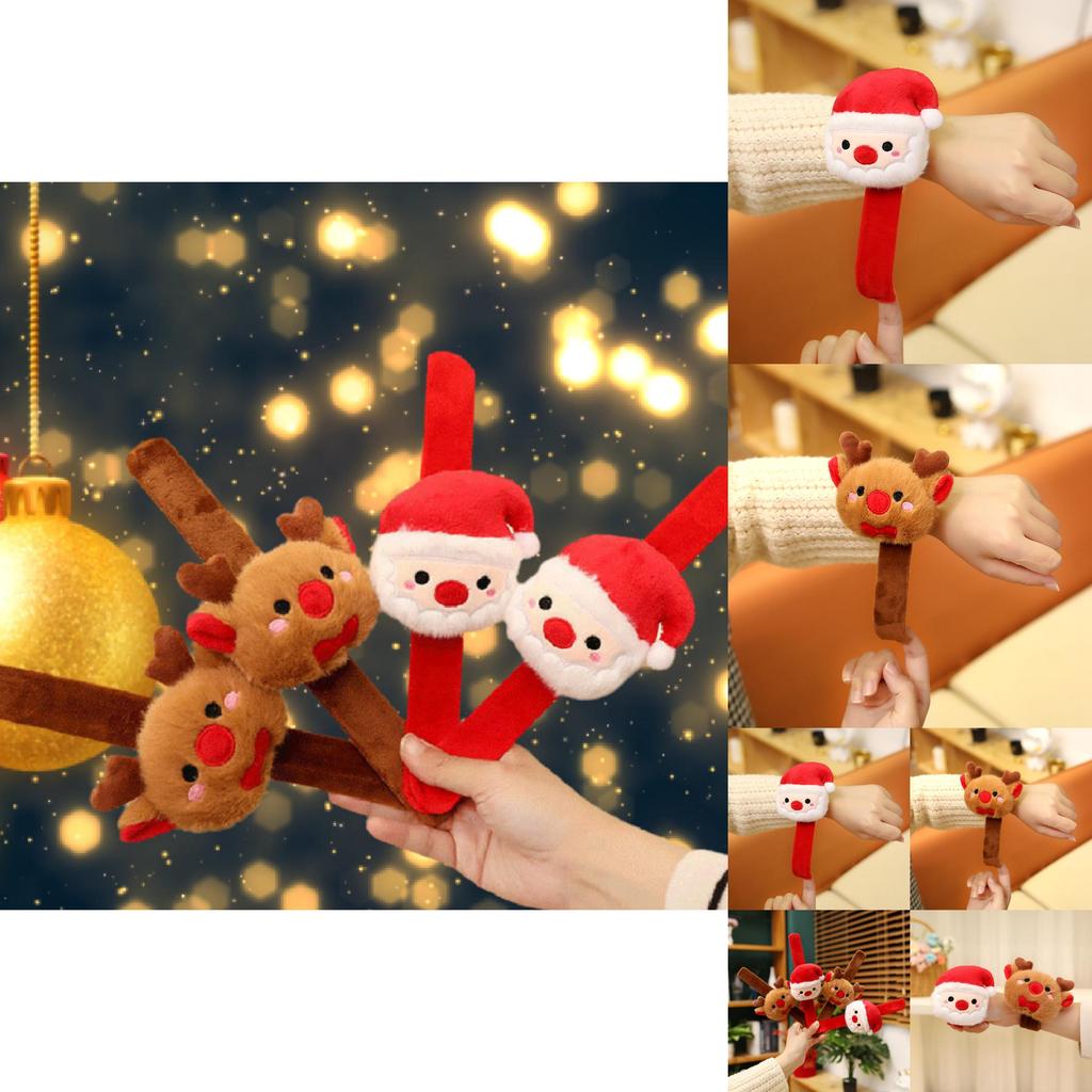Adorable Christmas Santa Ring Plush Toy With Cute Reindeer Design For Kids Gifts