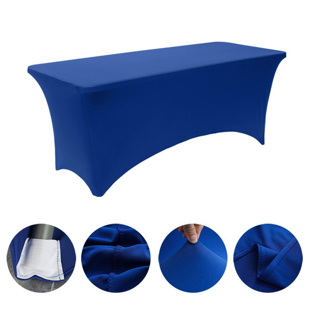 6 Ft Spandex Table Cloth For Rectangle & Folding Table Stretch Fitted Table Cover 6 Ft Wrinkle Resistant For Party