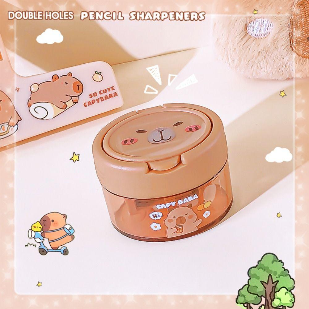 4Pcs Flip-Top Pencil Sharpener Portable Capybara Sharpener  Elementary School