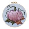 Halloween Stamped Cross Stitch Embroidery Kits with Hoop Cloth Color Thread for Beginners DIY Arts Ornament Cross Stitch Sets