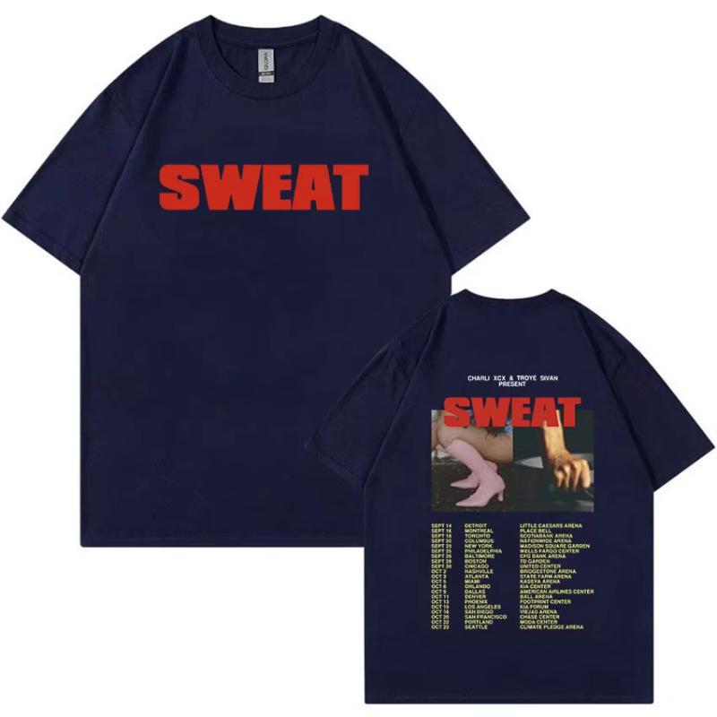 

Charli XCX SWEAT Тур 2024 Brat Футболка Мужская Женская Винтажная Харадзюку Мода Футболки Хип-Хоп Оверсайз Хлопковая Футболка Streetwe... S разноцветный