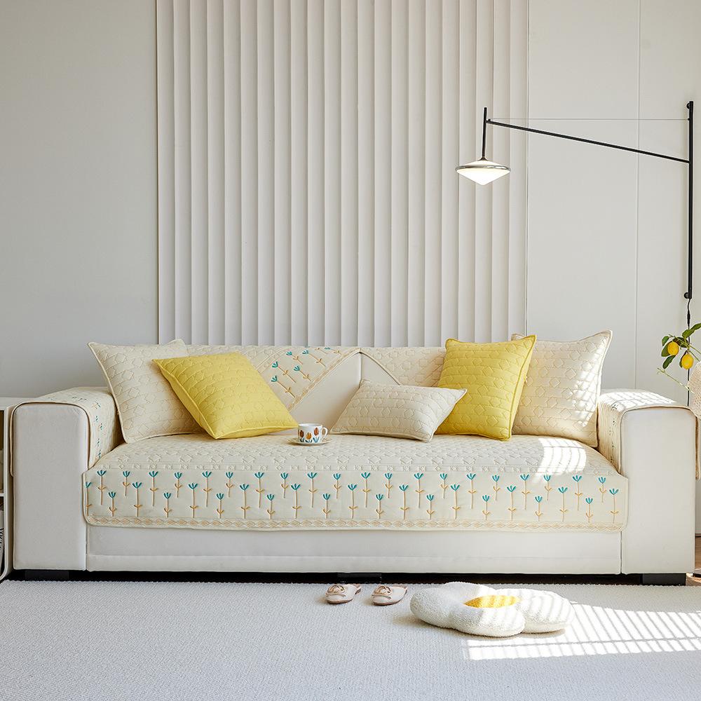 Four Seasons Universal Washed Cotton Cotton Positioning Jacquard Ethnic Style Sofa Cushion Modern Simple Non-Slip Sofa Cushion Towel