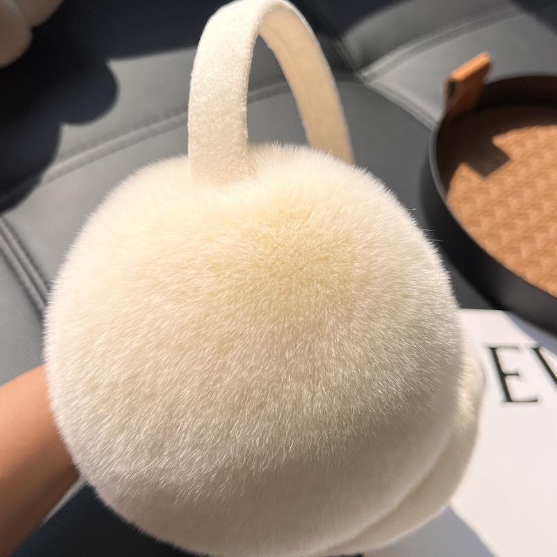 Women Winter Plush Ear Warmers, Cute Foldable Ear Muffs, Windproof Cold Resistant Ear Covers