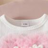Ensemble 2 pièces Fille Toddler : Haut 3D Cœur et Short à Boutons