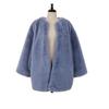 Womens Mid-Length Faux Fur Coat Long Sleeve Warm Winter Outerwear Street Style