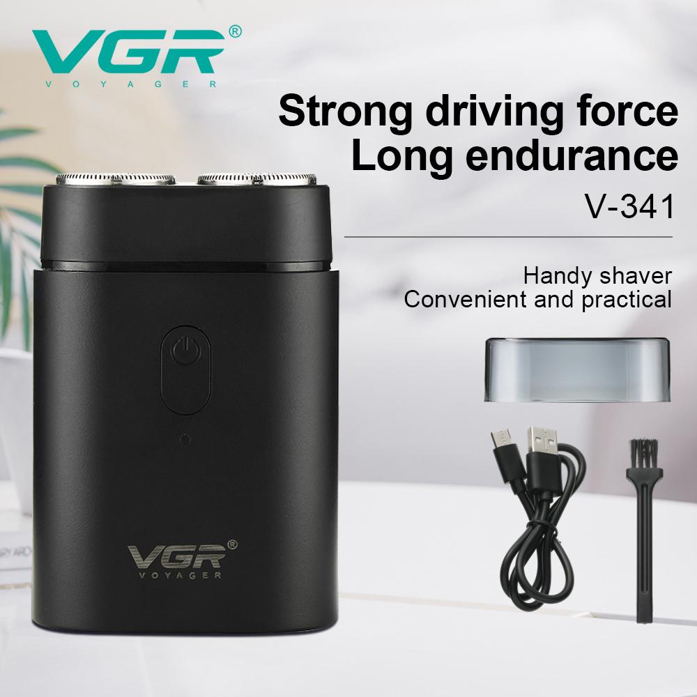 VGR 341 Mini Single Blade Cordless Beard Trimmer Razor Rechargeable Foil Electric Face Body Shaver for Men Home Shaving Razor Waterproof Long-lasting