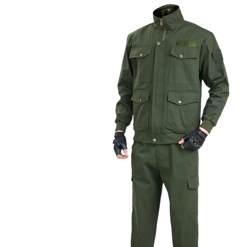 Men's Autumn Cotton Welder Anti-Scald Workwear Set - Wear-Resistant Labor Protection Suit/Pants
