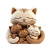 Carved Wooden Cats/Dog Figurines Table Ornament Cats/Dog Statue Sculptures Collectibles Home Decors Art Carving Work