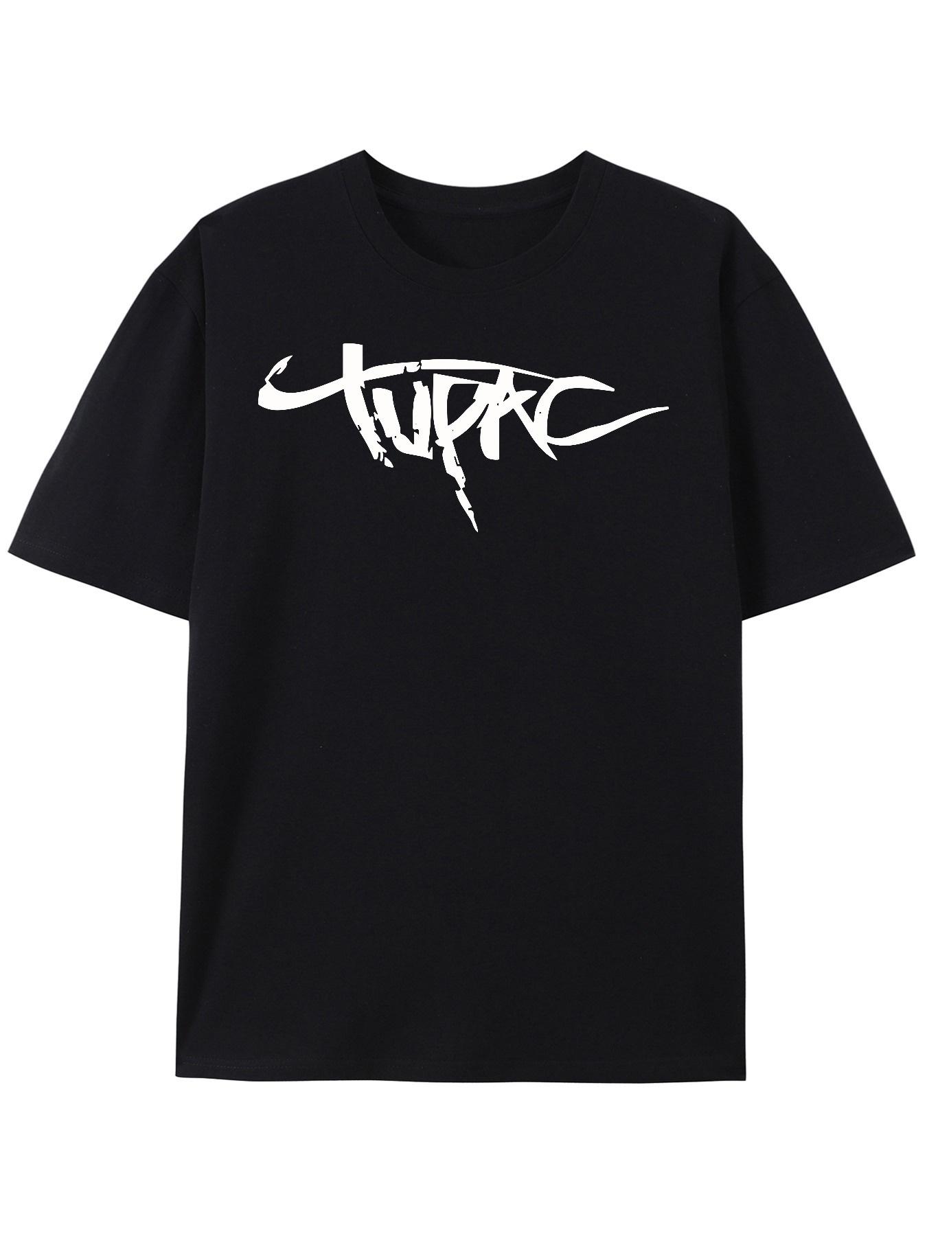 Fupac TUPAC Graphic Print T-shirt - Black with White Graffiti Lettering S
