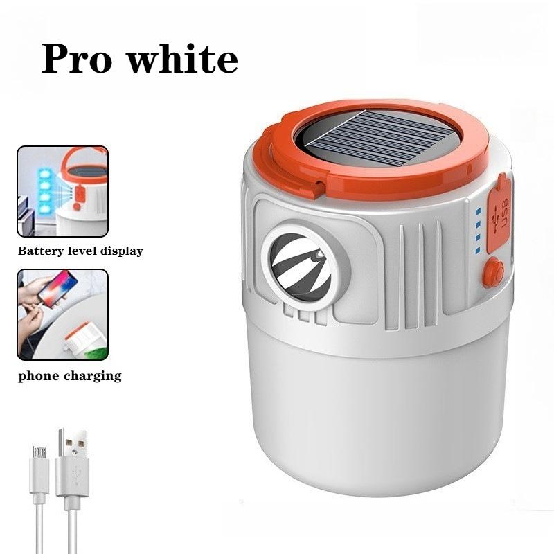 Super Bright Camping Light Bulb Solar LED 6 Lighting Modes USB Rechargeable Power Bank Outdoor BBQ Tents Hanging Emergency Light