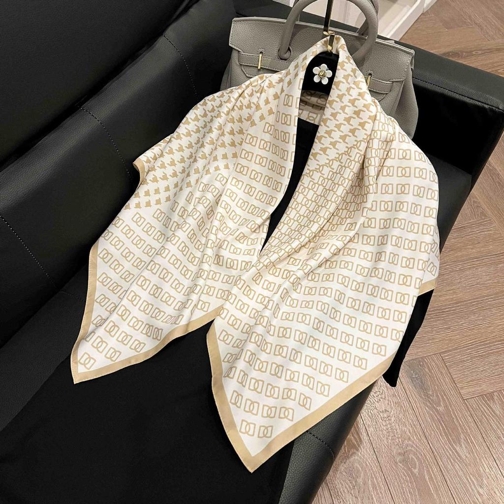 91Cm square scarf silk scarf women's new literary and fashion scarf accessories autumn and winter retro versatile shawl