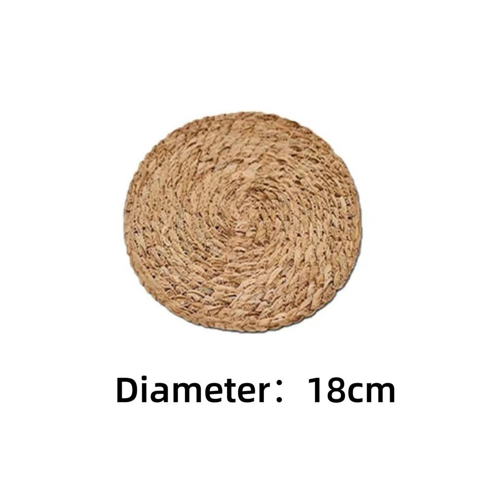 Round Handwoven Rattan Placemats Round Heat Insulation Mats Natural Woven Table Mats Slip Heat Resistant Table Mat for Dining