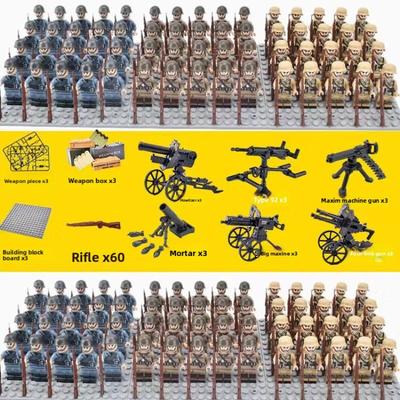 Bausteine Zweiter Weltkrieg Armee Marine Mini-Humanoide Puppe Geburtstagsgeschenk Spielzeug Zeichentrickfigur Puzzle Zusammengebaute Bausteine