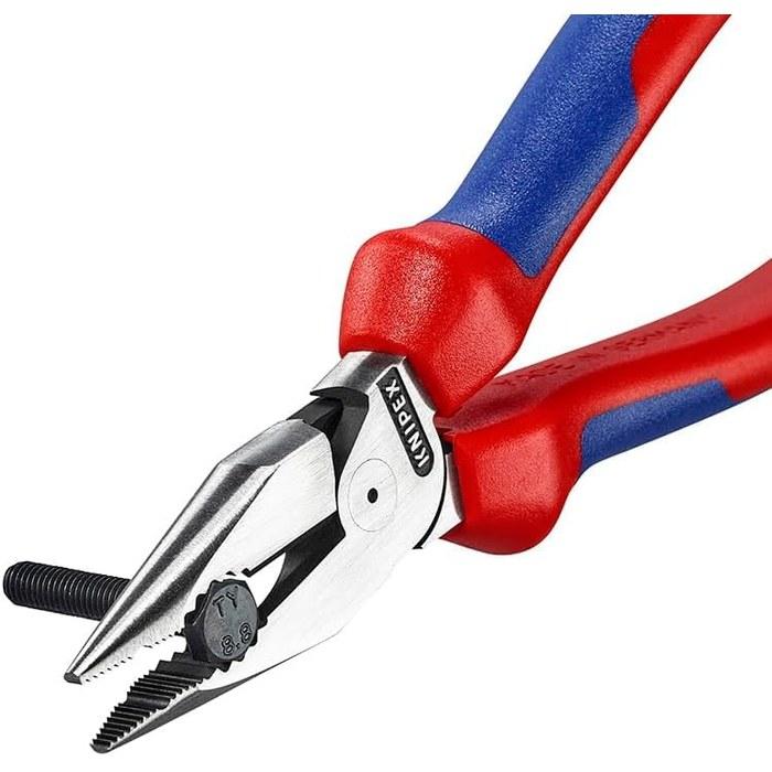 KNIPEX Needle Nose Pliers with Comfort Grip Handle 185mm 0822-185SB Red