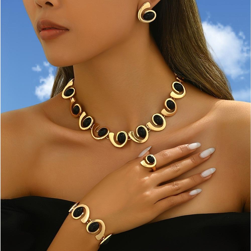 Stylish Versatile Simple Necklace Bracelet Set Women's Wear
