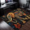 Colorful Elephant Mandala Floral Rug Bohemian Art Tapestry Living Room Decor Exotic Animal Print Soft Plush Carpet Foryoga Space