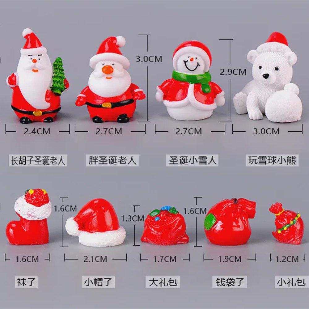 8pcs Miniature Christmas Figurine Set Christmas Decoration Fairy Snowman Santa Claus Miniature Figurines Xmas Gifts DIY Home Decor