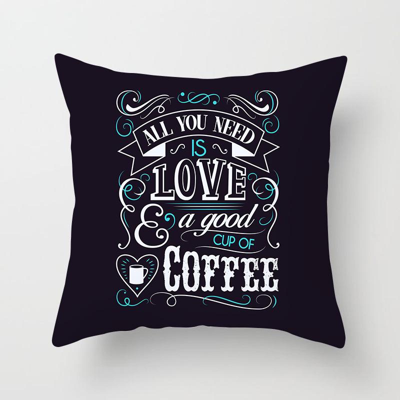 Modern Simple Pillow Letter Watercolor Print Pillow Cushion Cover Home Supplies