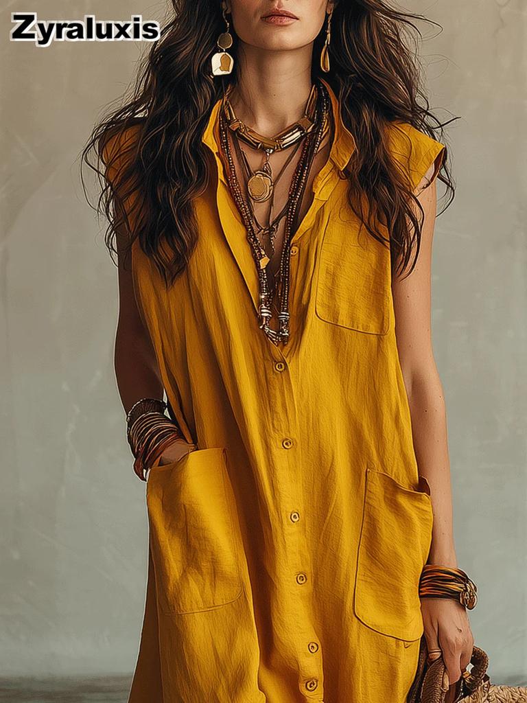 Summer New Style Chic Off-Shoulder Bohemian Ruffled Loose Shirt Dress