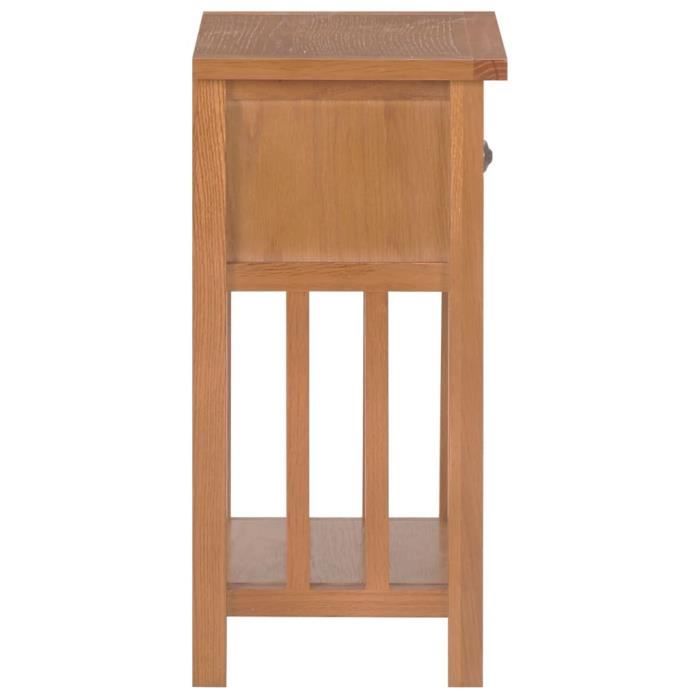VidaXL Table à revues avec tiroir 35x27x55 cm Bois de chêne solide