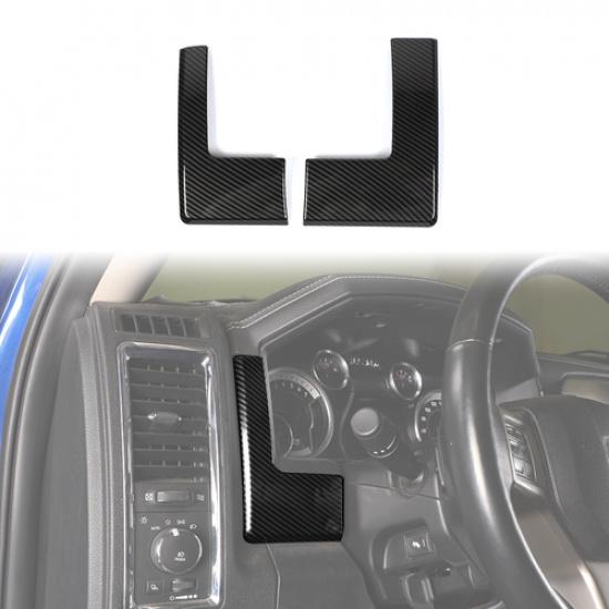 Side Dashboard Cover Trim Bezels For Dodge RAM 1500 2010-2017 Carbon Fiber Parts