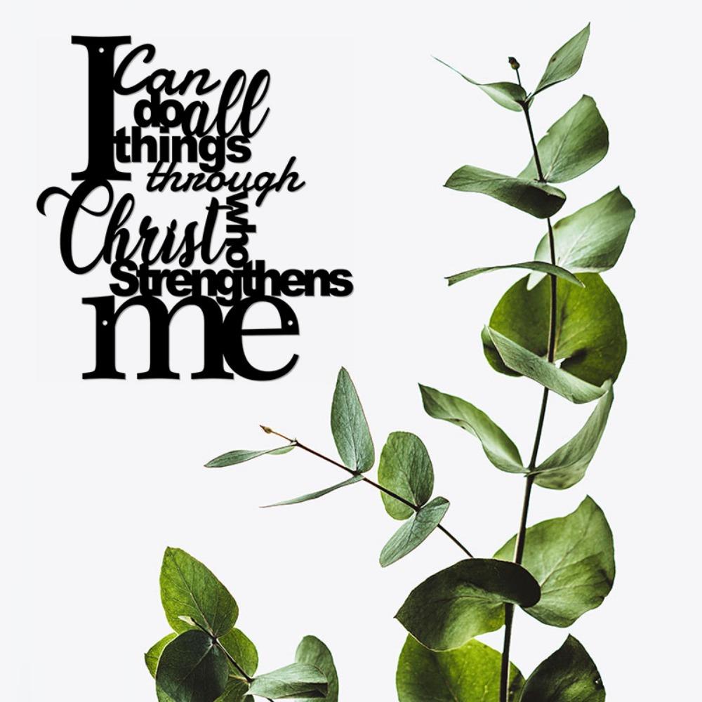 I Can Do All Things Through Christ Metal Wall Sign Vintage Interior Décor Home Metal Art, Iron Plate, and Inspirational Wall Art