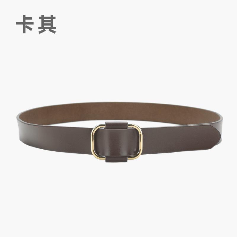 

Ремень с квадратной пряжкой, женский кожаный декоративный ремень для джинсов, простой студенческий ремень для повседневного ношения 105cm