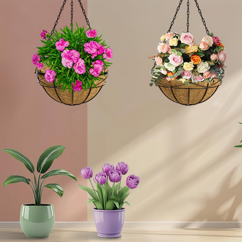 Hanging Basket Liners Natural Coconut Fiber Planters Replaceable Plant Mat Window Fence Flower Pot Outdoor Garden Accessories